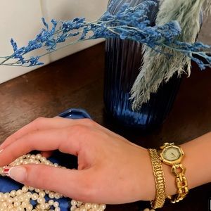 Vintage watch. Purchased from a shopping market. Paired with this wristlet.